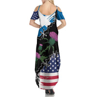 Scottish-American Heritage Month Family Matching Summer Maxi Dress and Hawaiian Shirt Proud Scottish American Heritage