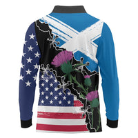 Scottish-American Heritage Month Long Sleeve Polo Shirt Proud Scottish American Heritage