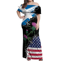 Scottish-American Heritage Month Off Shoulder Maxi Dress Proud Scottish American Heritage
