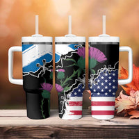Scottish-American Heritage Month Tumbler With Handle Proud Scottish American Heritage