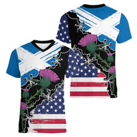 Scottish-American Heritage Month Women V-Neck T-Shirt Proud Scottish American Heritage