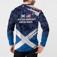 USA Scotland Flag Button Sweatshirt My Nation My Heritage