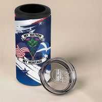 USA Scotland Flag 4 in 1 Can Cooler Tumbler My Nation My Heritage