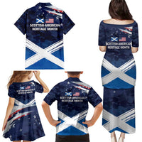 USA Scotland Flag Family Matching Puletasi and Hawaiian Shirt My Nation My Heritage
