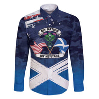 USA Scotland Flag Family Matching Puletasi and Hawaiian Shirt My Nation My Heritage