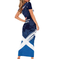 USA Scotland Flag Family Matching Short Sleeve Bodycon Dress and Hawaiian Shirt My Nation My Heritage