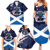 USA Scotland Flag Family Matching Summer Maxi Dress and Hawaiian Shirt My Nation My Heritage