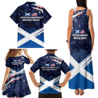 USA Scotland Flag Family Matching Tank Maxi Dress and Hawaiian Shirt My Nation My Heritage