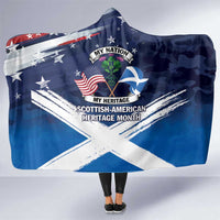 USA Scotland Flag Hooded Blanket My Nation My Heritage