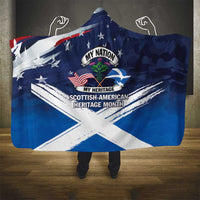 USA Scotland Flag Hooded Blanket My Nation My Heritage