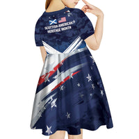 USA Scotland Flag Kid Short Sleeve Dress My Nation My Heritage