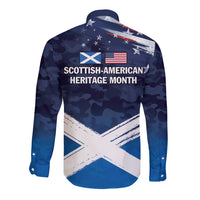 USA Scotland Flag Long Sleeve Button Shirt My Nation My Heritage