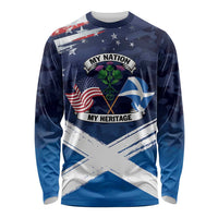 USA Scotland Flag Long Sleeve Shirt My Nation My Heritage