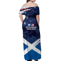 USA Scotland Flag Off Shoulder Maxi Dress My Nation My Heritage