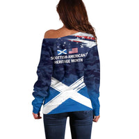 USA Scotland Flag Off Shoulder Sweater My Nation My Heritage