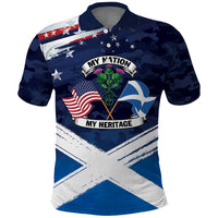 USA Scotland Flag Polo Shirt My Nation My Heritage
