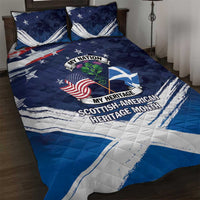 USA Scotland Flag Quilt Bed Set My Nation My Heritage