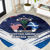 USA Scotland Flag Round Carpet My Nation My Heritage