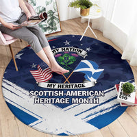 USA Scotland Flag Round Carpet My Nation My Heritage