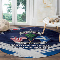 USA Scotland Flag Round Carpet My Nation My Heritage