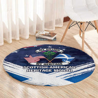 USA Scotland Flag Round Carpet My Nation My Heritage