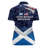USA Scotland Flag Women Polo Shirt My Nation My Heritage