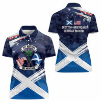 USA Scotland Flag Women Polo Shirt My Nation My Heritage
