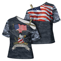 Brave Souls Remembered Patriotic Military Tribute Art Cross Shoulder Shirt