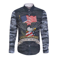Brave Souls Remembered Patriotic Military Tribute Art Long Sleeve Button Shirt
