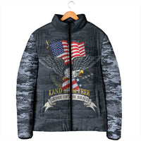 Brave Souls Remembered Patriotic Military Tribute Art Padded Jacket