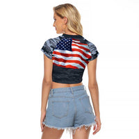 Brave Souls Remembered Patriotic Military Tribute Art Raglan Cropped T Shirt