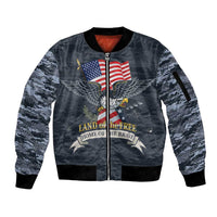 Brave Souls Remembered Patriotic Military Tribute Art Sleeve Zip Bomber Jacket