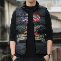 Brave Souls Remembered Patriotic Military Tribute Art Sleeveless Puffer Jacket