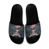Brave Souls Remembered Patriotic Military Tribute Art Slide Sandals