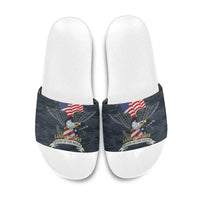 Brave Souls Remembered Patriotic Military Tribute Art Slide Sandals