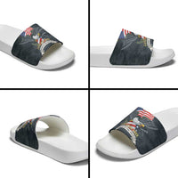 Brave Souls Remembered Patriotic Military Tribute Art Slide Sandals