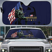 Memorial Day Veteran Remember and Honor Auto Sun Shade