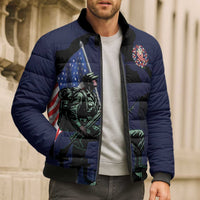 Memorial Day Veteran Remember and Honor Bomber Puffer Jacket