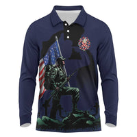 Memorial Day Veteran Remember and Honor Long Sleeve Polo Shirt