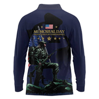 Memorial Day Veteran Remember and Honor Long Sleeve Polo Shirt
