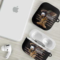 US Memorial Day AirPods Case Land Of The Free Patriotic American Flag Vintage
