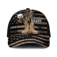 US Memorial Day Baseball Net Cap Land Of The Free Patriotic American Flag Vintage