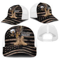 US Memorial Day Baseball Net Cap Land Of The Free Patriotic American Flag Vintage
