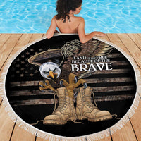 US Memorial Day Beach Blanket Land Of The Free Patriotic American Flag Vintage