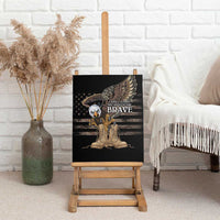 US Memorial Day Canvas Wall Art Land Of The Free Patriotic American Flag Vintage