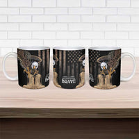 US Memorial Day Ceramic Mug Land Of The Free Patriotic American Flag Vintage