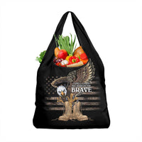 US Memorial Day Grocery Bag Land Of The Free Patriotic American Flag Vintage