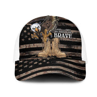US Memorial Day Mesh Trucker Cap Land Of The Free Patriotic American Flag Vintage