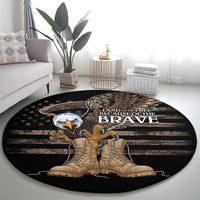 US Memorial Day Round Carpet Land Of The Free Patriotic American Flag Vintage
