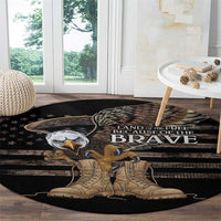 US Memorial Day Round Carpet Land Of The Free Patriotic American Flag Vintage